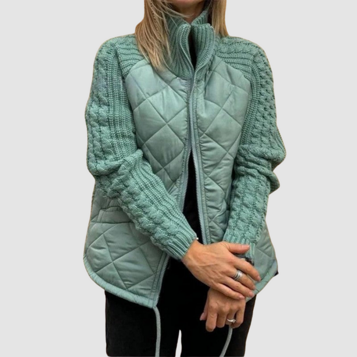Carina - Wool Patchwork Down Jacket