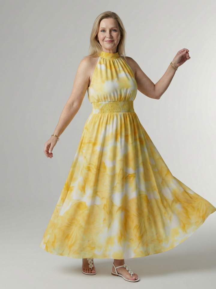 Sylin Gathered Halter Midi Dress - Elegant silhouette, gathered design, flattering fit Midi Dress