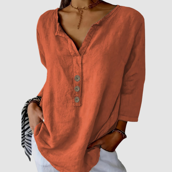 Melisa | Casual Cotton Linen Blouse