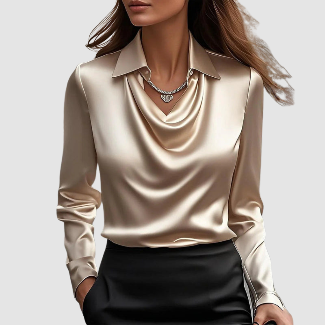 Celestine | Elegant Satin Three Quarter Blouse
