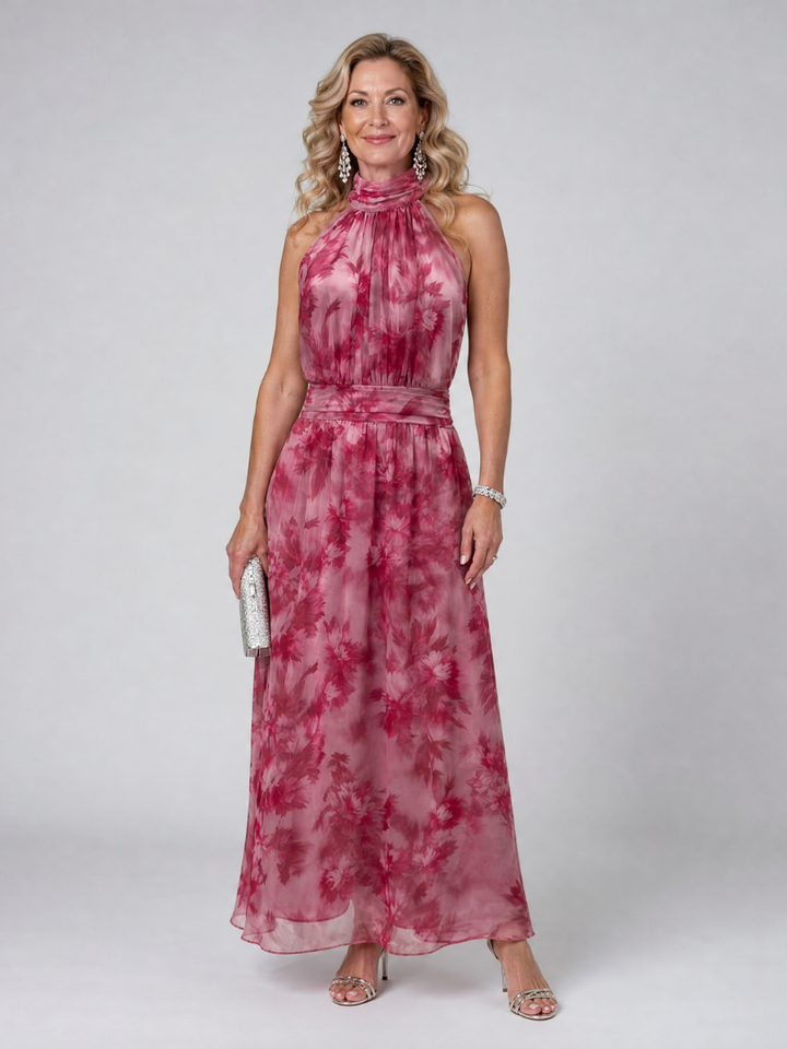 Avien - Soft Halter Neck Midi Dress | Elegant, Chic, Versatile Midi