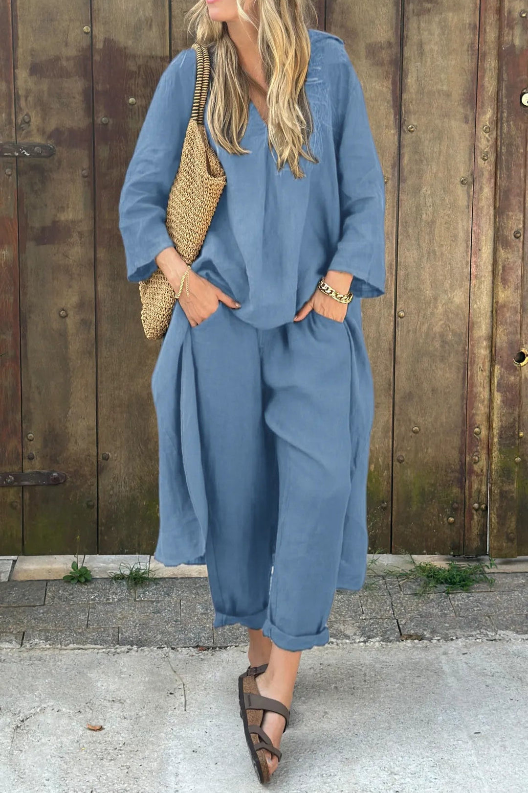 Carolyn Chic and Comfortable Set | Relaxed Fit Knit Top and Pants Set
