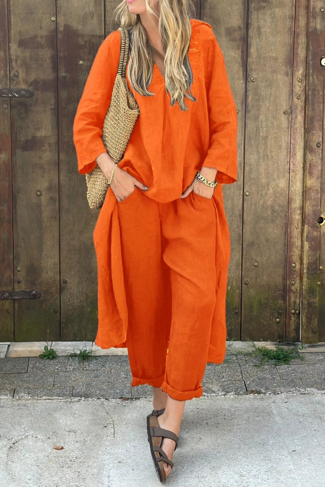 Carolyn Chic and Comfortable Set | Relaxed Fit Knit Top and Pants Set