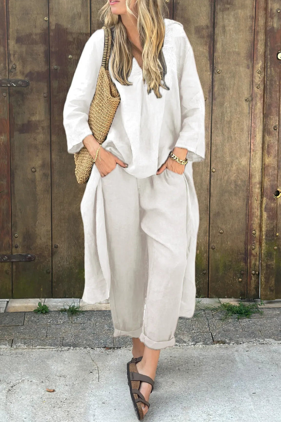 Carolyn Chic and Comfortable Set | Relaxed Fit Knit Top and Pants Set