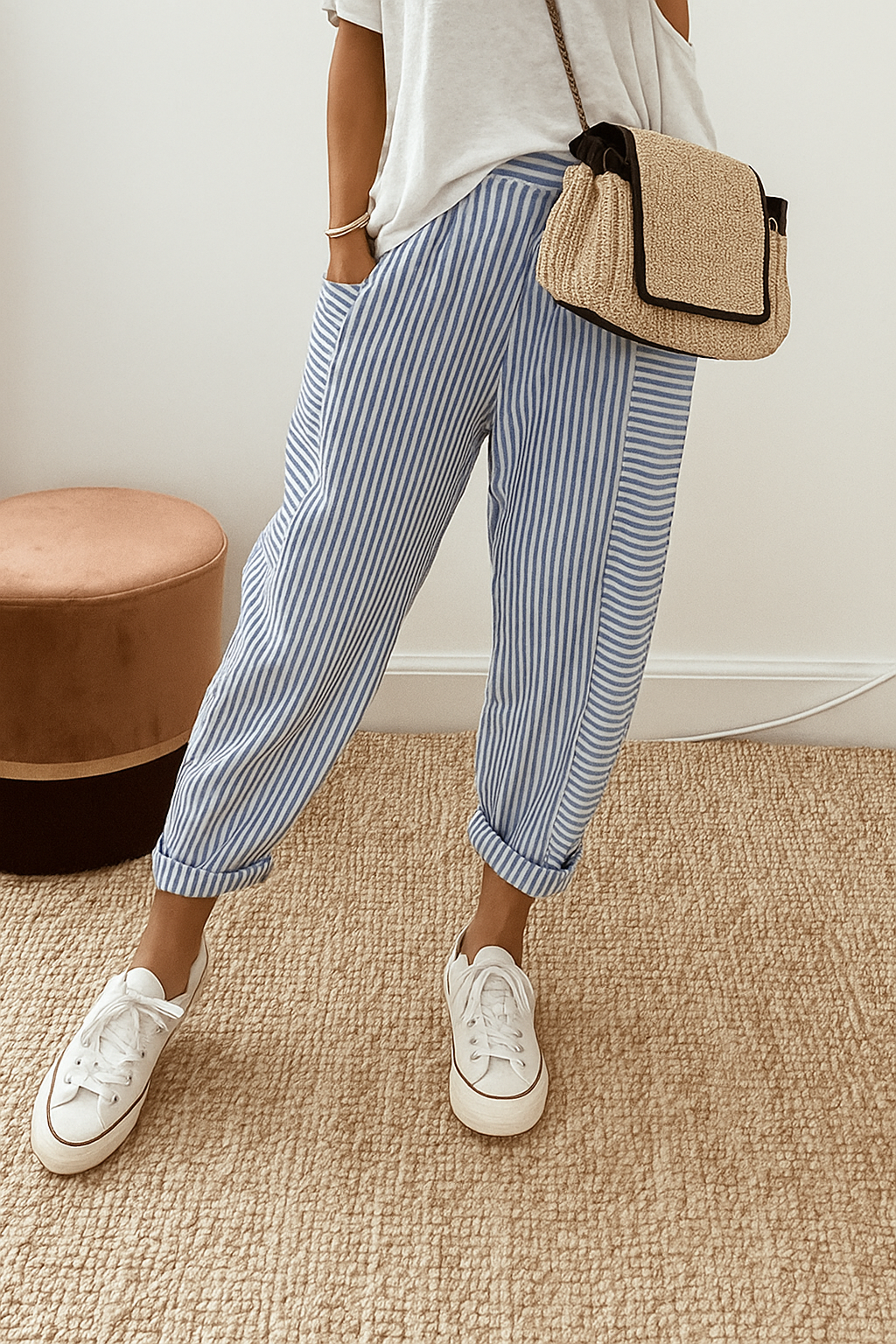 Marlyn | Striped Three Quarter Pants