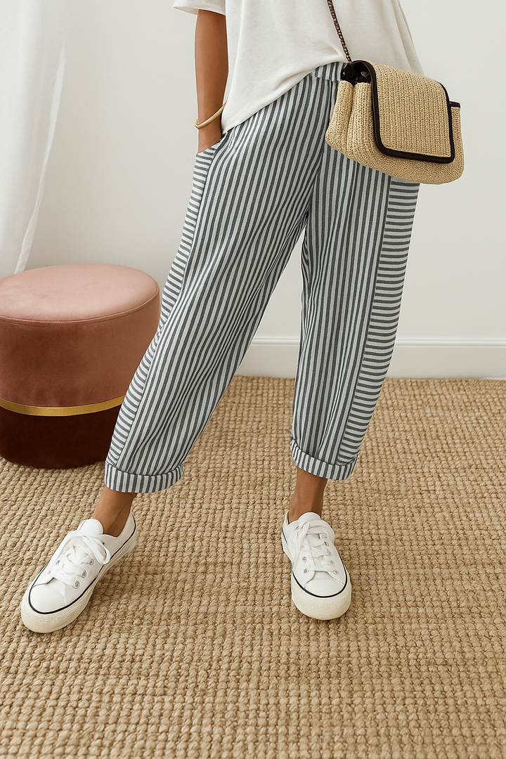 Marlyn | Striped Three Quarter Pants