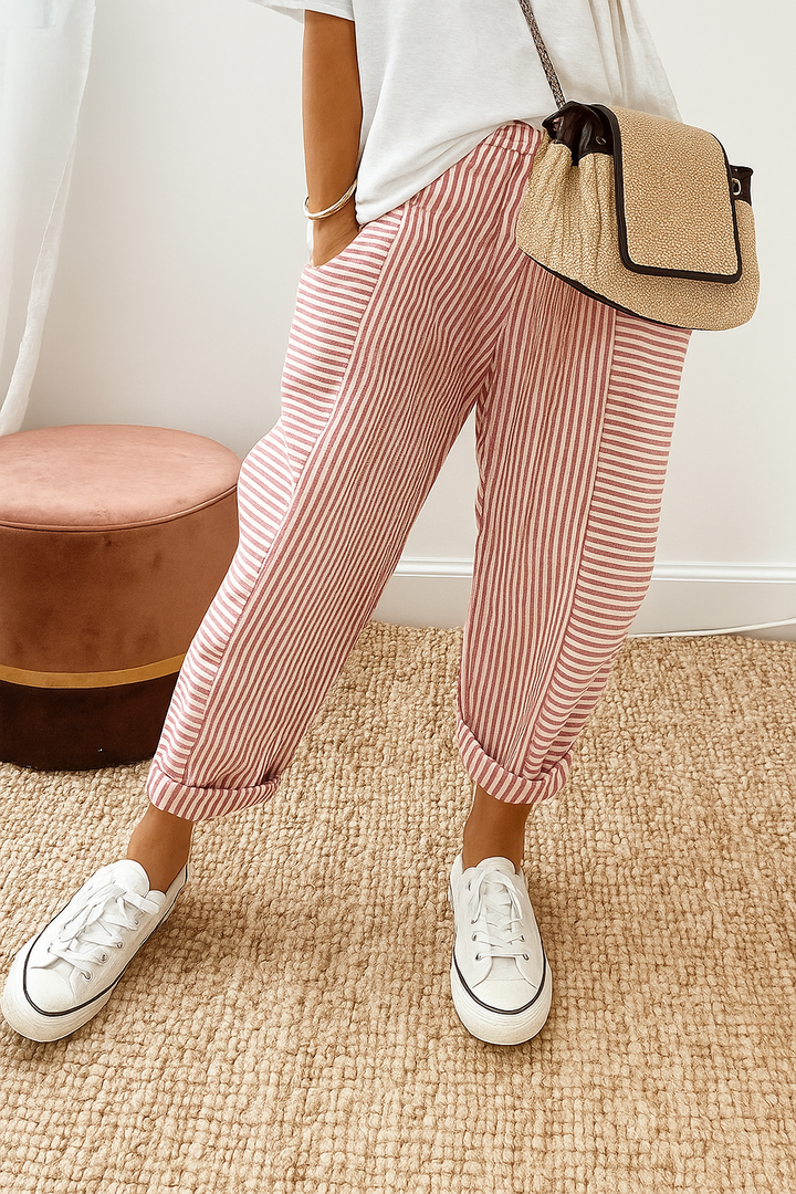 Marlyn | Striped Three Quarter Pants