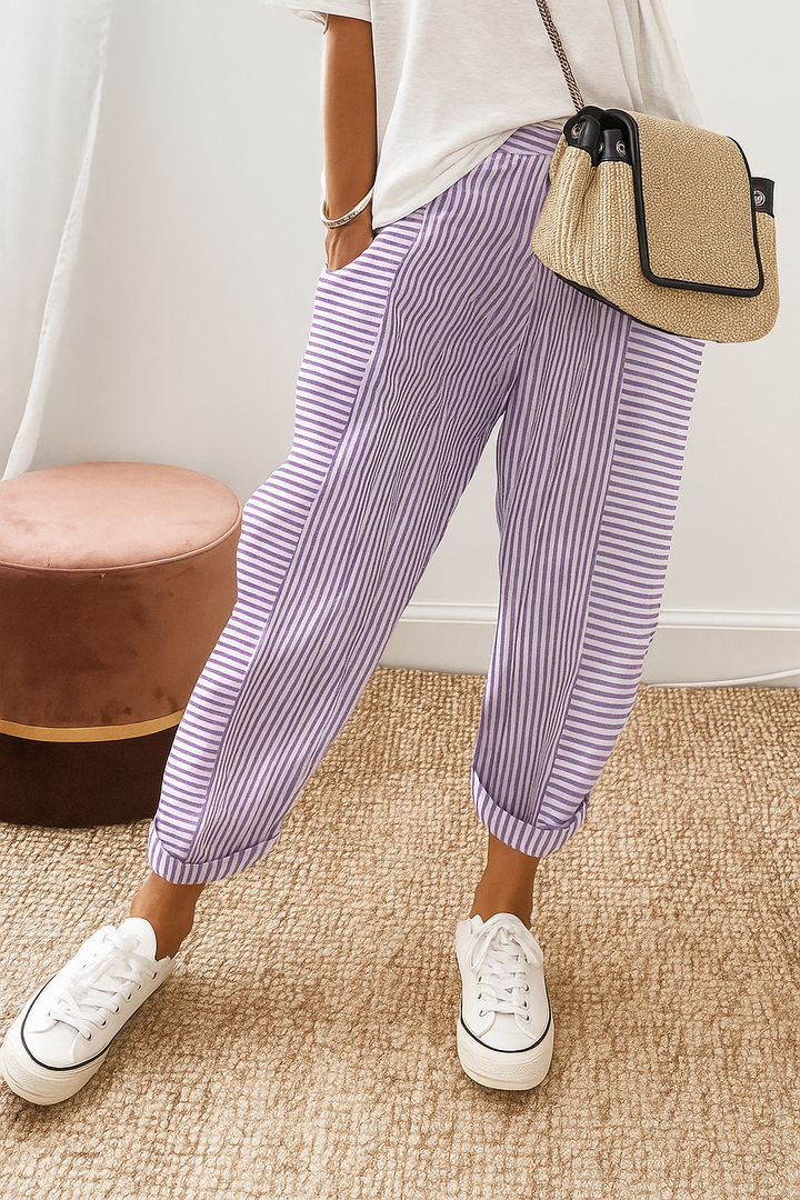 Marlyn | Striped Three Quarter Pants
