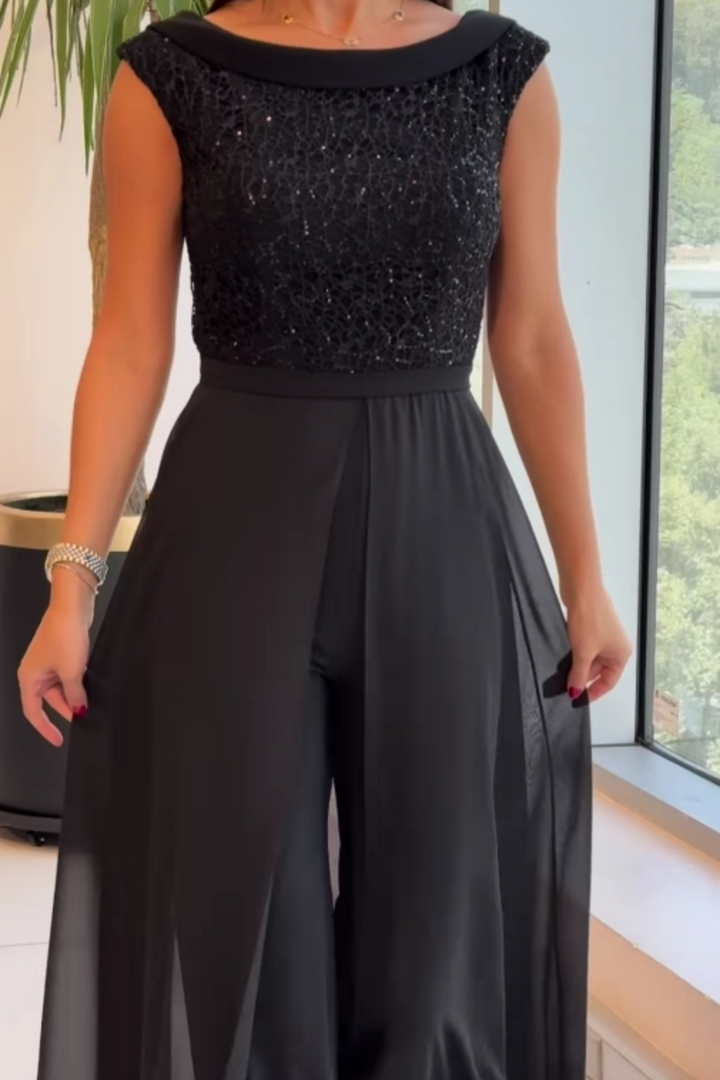 Fontella | Textured Tulle Jumpsuit