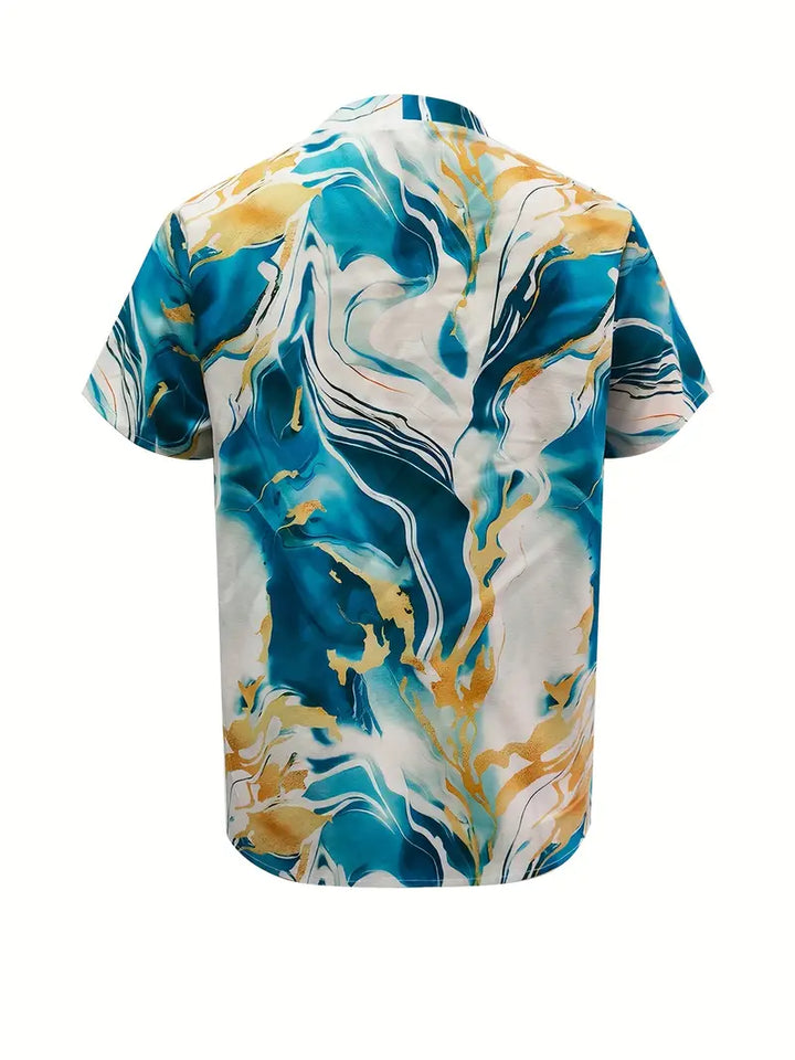 Mildred - Marble Print Short Sleeve Shirt