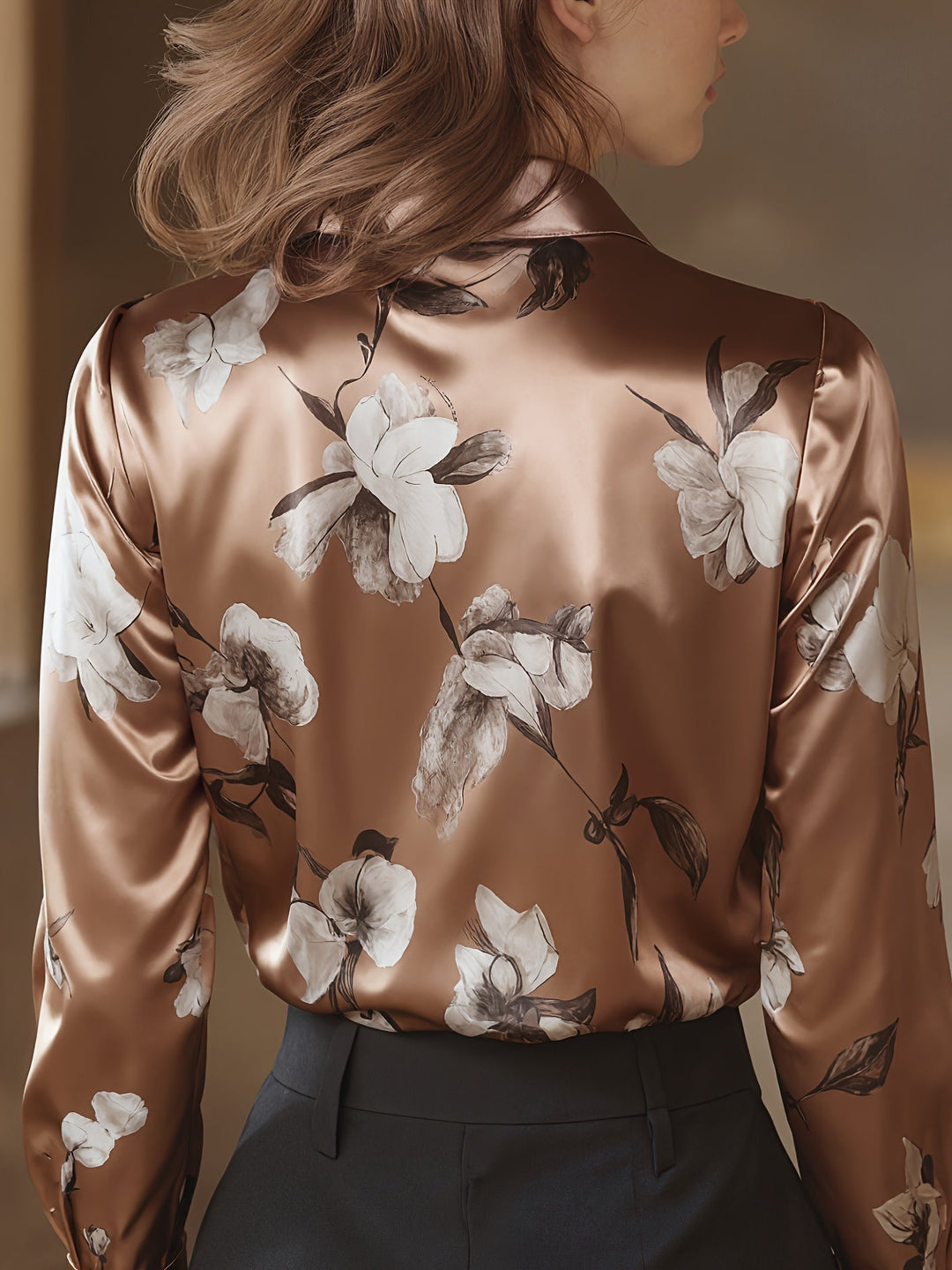 Monique | Elegant Satin Three Quarter Blouse