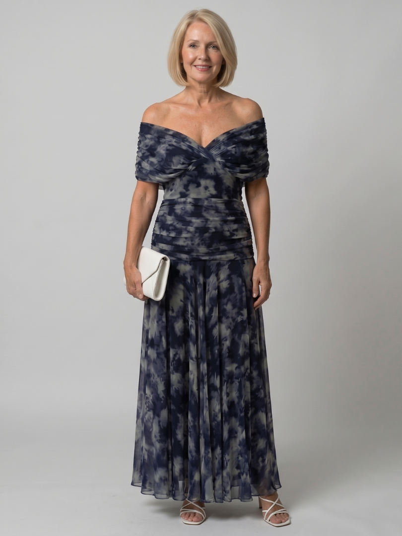 Calen - Off Shoulder Flow Midi Dress | Casual, Elegant, Comfortable