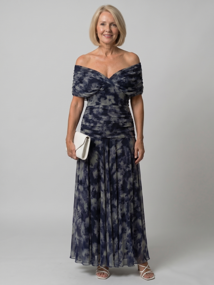 Calen - Off Shoulder Flow Midi Dress | Casual, Elegant, Comfortable
