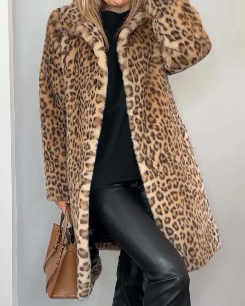 Lysandra | Elegant Leopard Print Coat