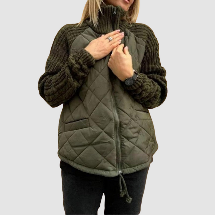 Carina - Wool Patchwork Down Jacket