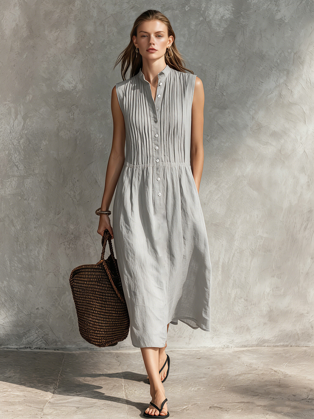 Alyssia | Elegant Midi Dress with Ruffle Detail and Flowy Silhouette