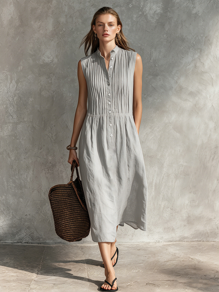 Alyssia | Elegant Midi Dress with Ruffle Detail and Flowy Silhouette