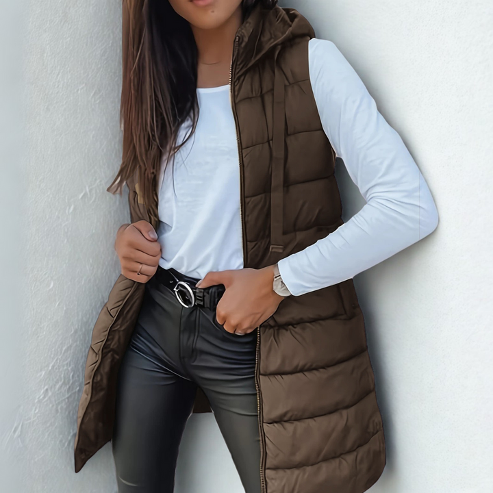 Mitchelle - Casual Long Sleeveless Puffer Vest