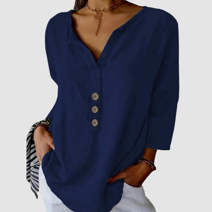 Melisa | Casual Cotton Linen Blouse