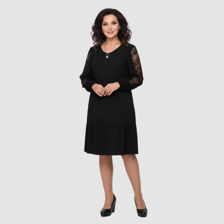 Laila | Elegant Three Quarter Sleeve Midi Dress