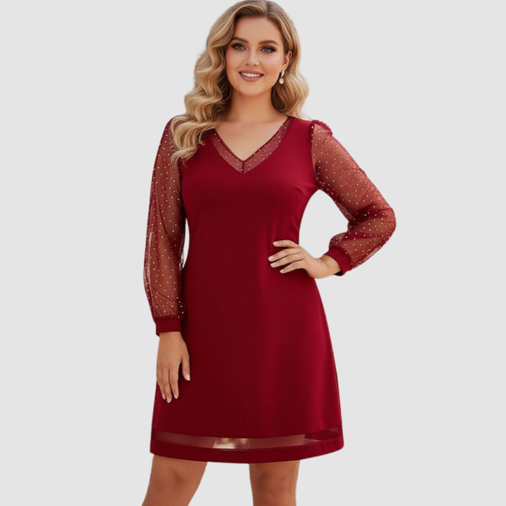Versie Elegant - Chic Three Quarter Sleeve Midi Dress