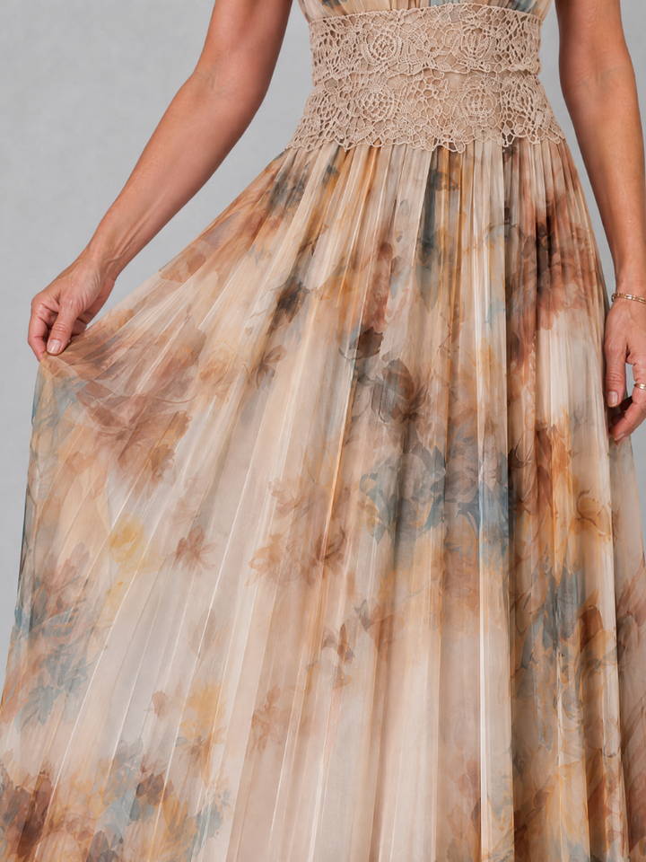 Elavenue Halter Neck | Lace Waist Maxi Dress