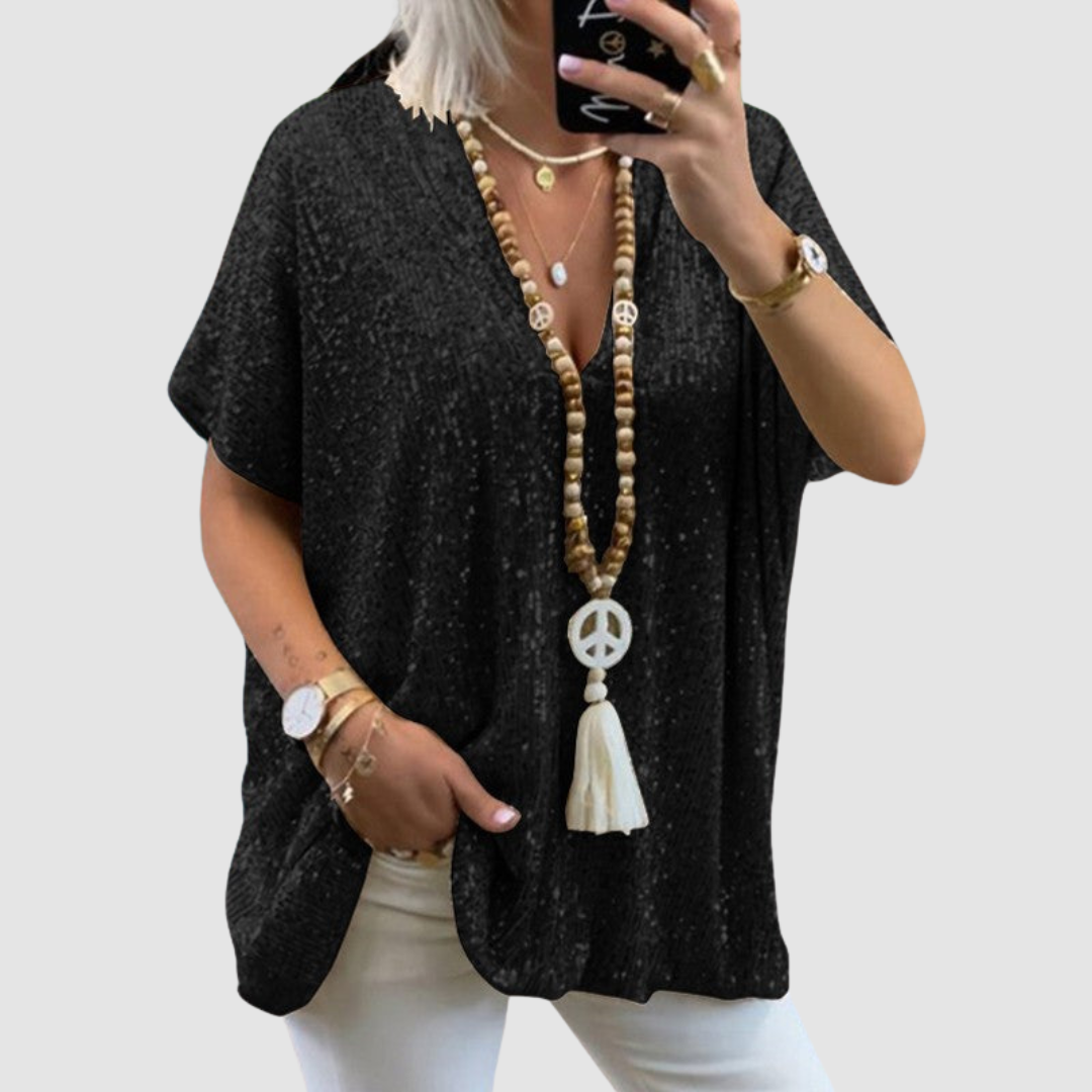 Fayne - Sequin V-Neck Elegant Top