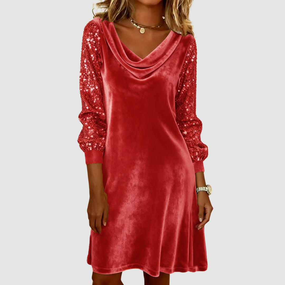 Jhanna | Elegant Three Quarter Sleeve Midi Dress