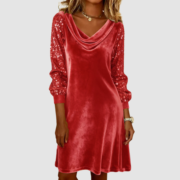 Jhanna | Elegant Three Quarter Sleeve Midi Dress
