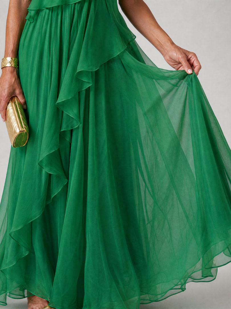 Tracey | Floral Print Three Quarter Sleeve Maxi Dress