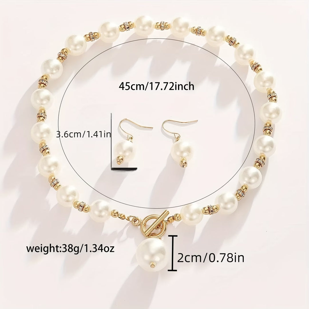 Nysa - Chunky Pearl Statement Necklace Set