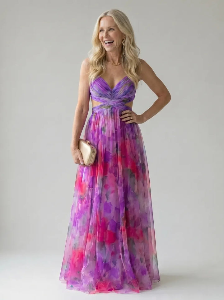 Isel | Soft Wrap Three Quarter Sleeve Maxi Dress
