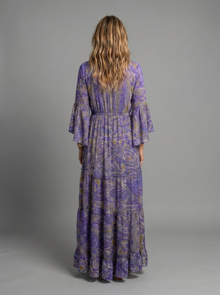 Melody | Floral Print Three Quarter Sleeve Maxi Dress