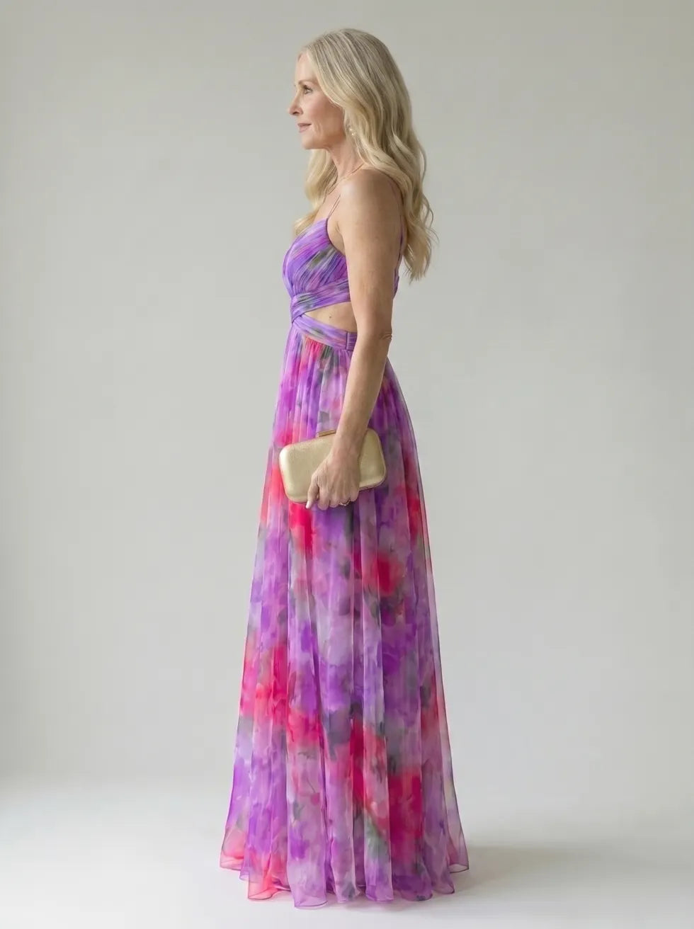 Isel | Soft Wrap Three Quarter Sleeve Maxi Dress