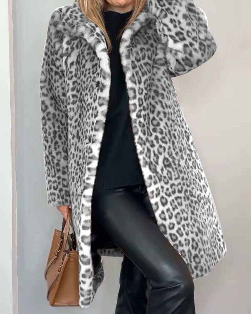 Lysandra | Elegant Leopard Print Coat