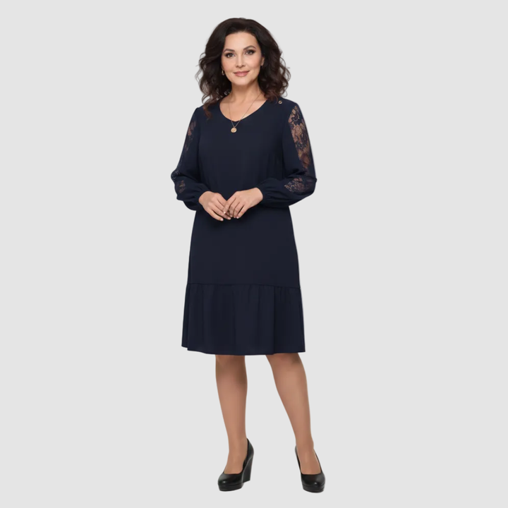 Laila | Elegant Three Quarter Sleeve Midi Dress