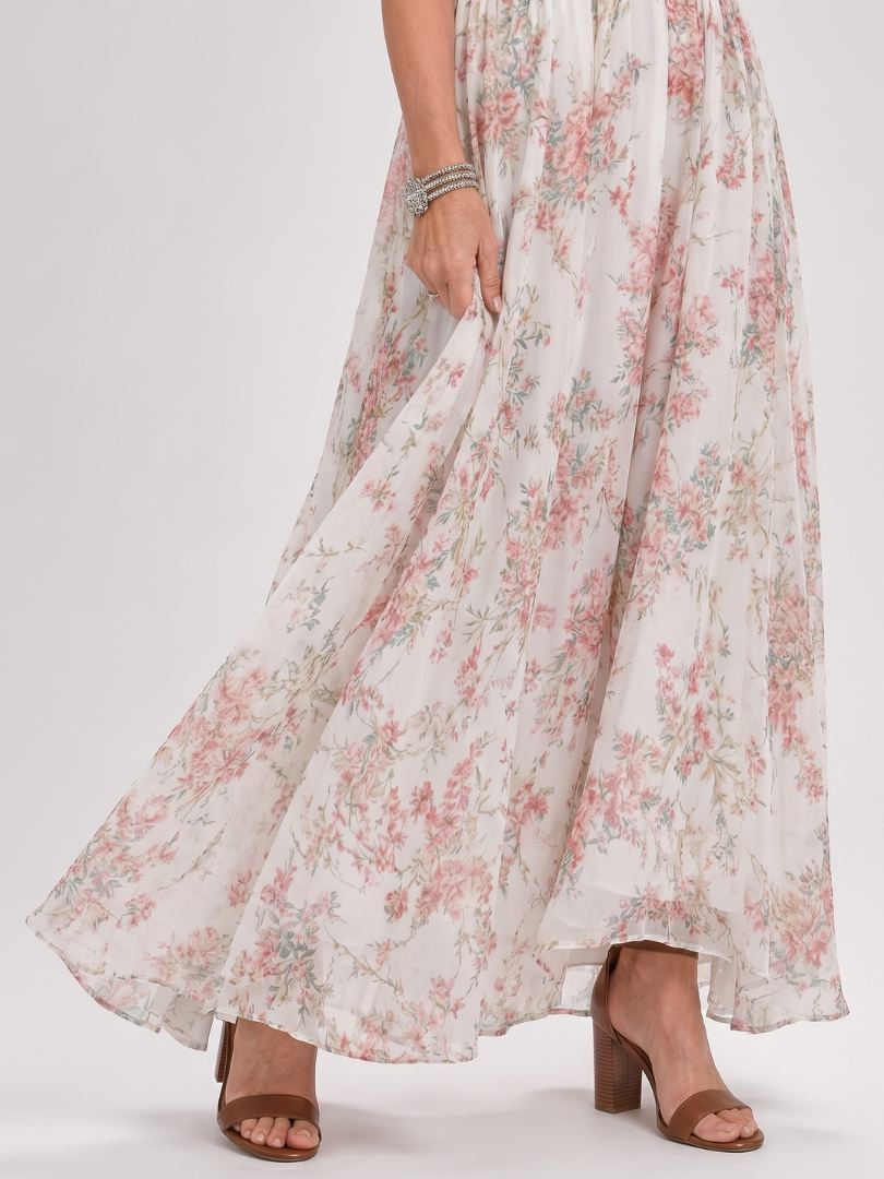 Guinevere - Floral Print Flowing Midi Dress