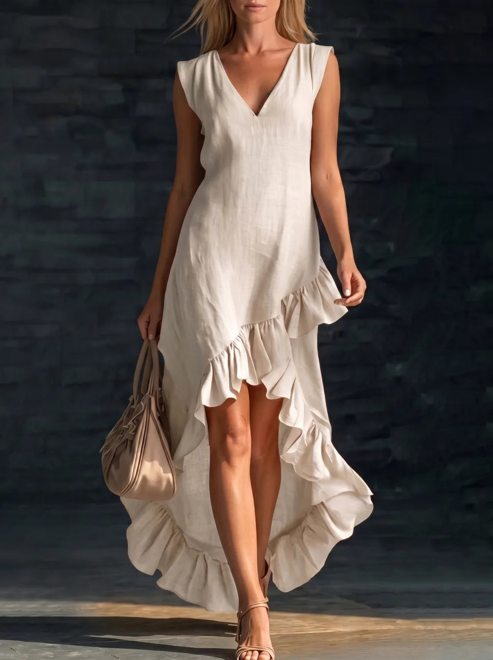 Rayne | Elegant Three Quarter Sleeve Midi Dress