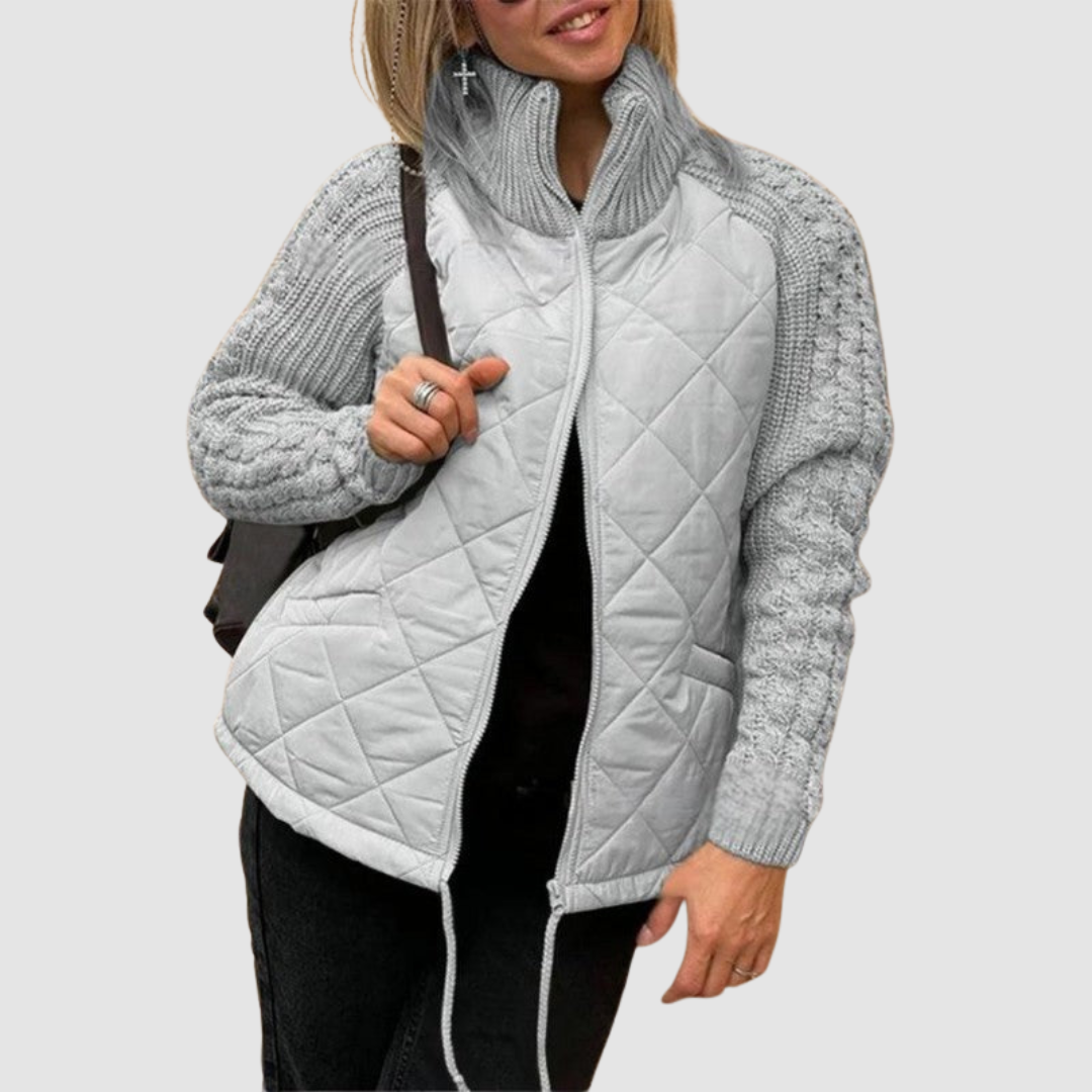 Carina - Wool Patchwork Down Jacket