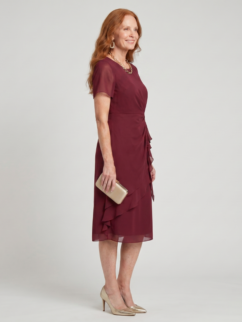 Ember | Elegant Three Quarter Sleeve Midi Dress