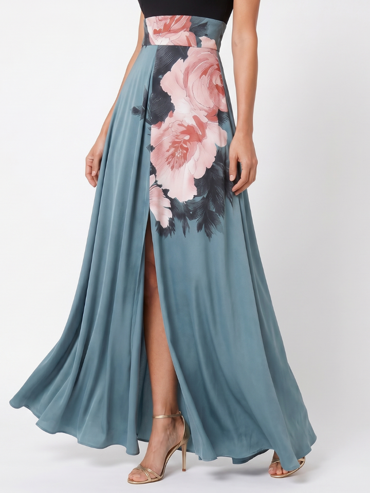 Olympas | Floral Halter Bodice Maxi Dress