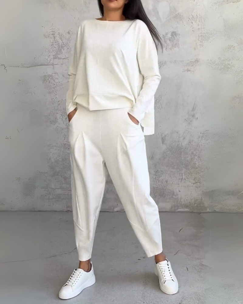 Jackquelin | Elegant Lounge Set 3 Quarter Sleeve Top