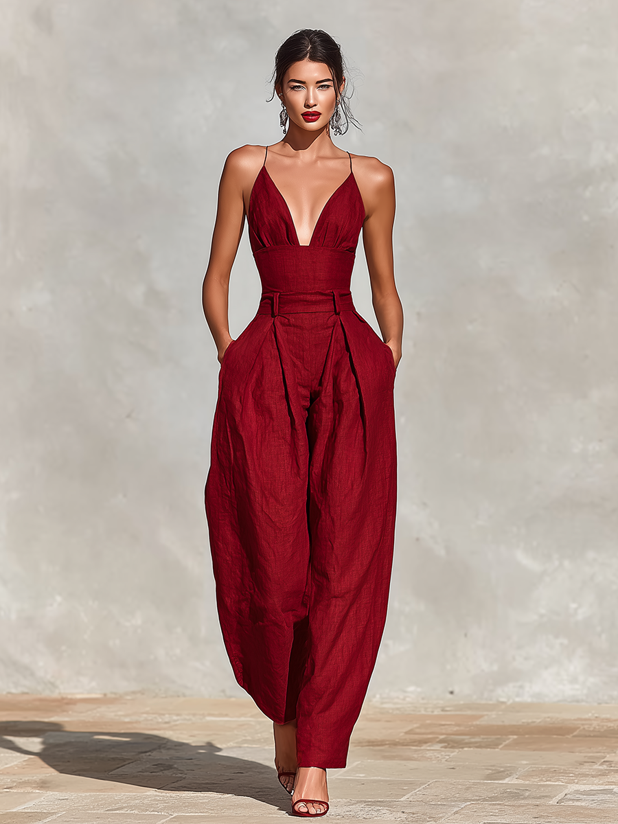 Hellen | Chic Jumpsuit with Belted Waist and Wide Legs