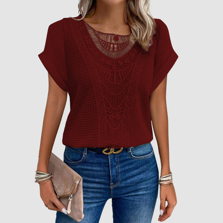 Sophie Chic Lace | Elegant Three Quarter Sleeve Top