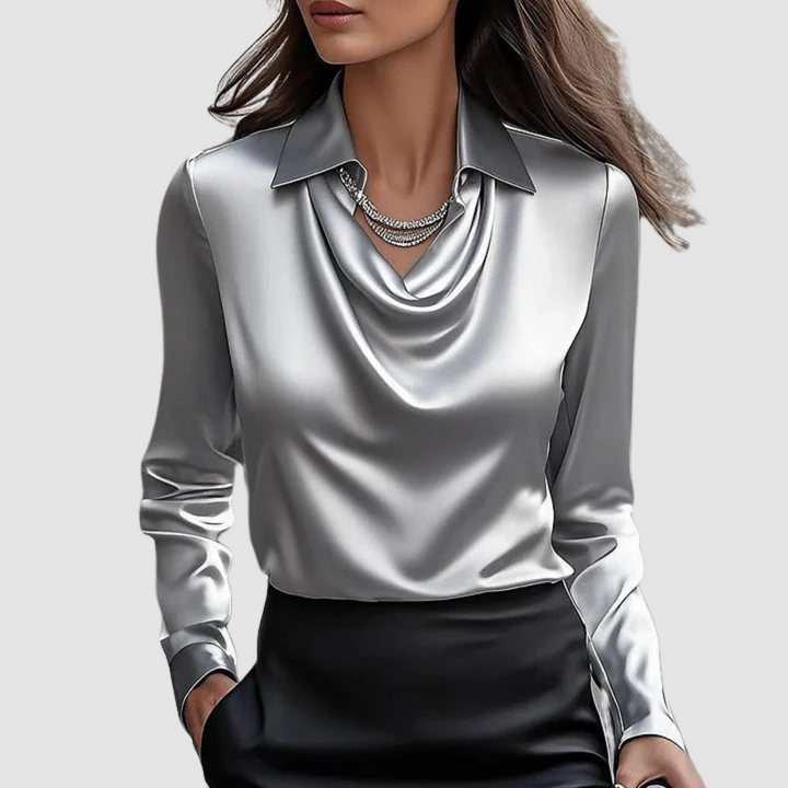 Celestine | Elegant Satin Three Quarter Blouse