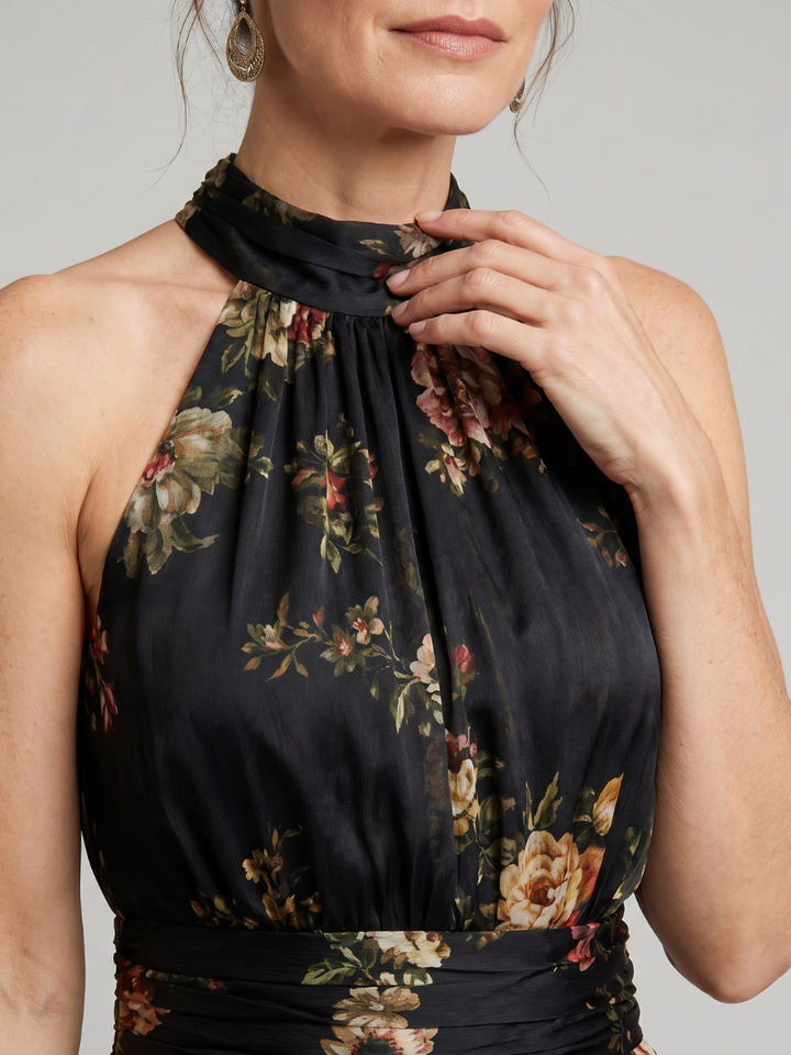 Sior Floral Halter Neck Midi Dress | Floral Print, Halter Neck, Midi