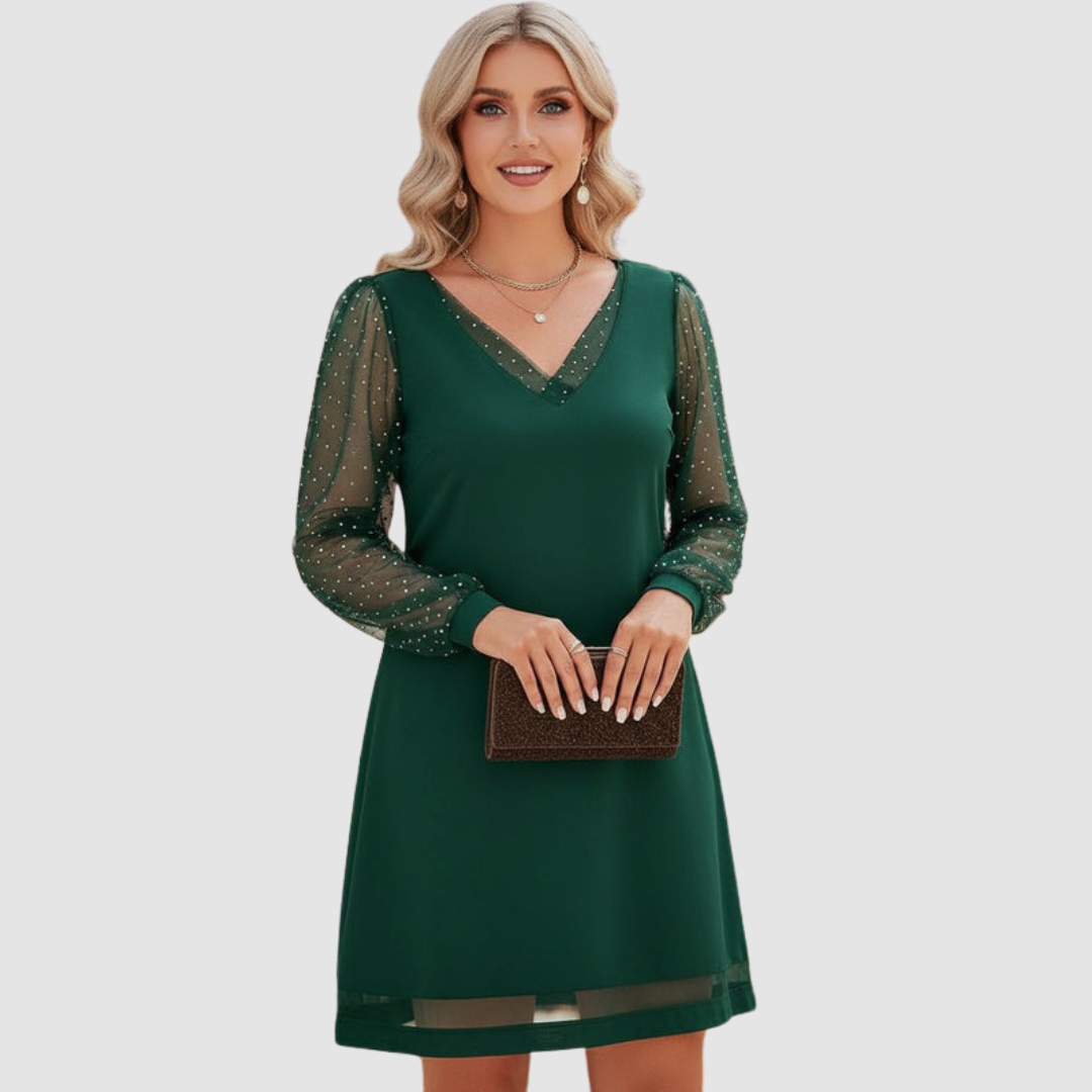 Versie Elegant - Chic Three Quarter Sleeve Midi Dress