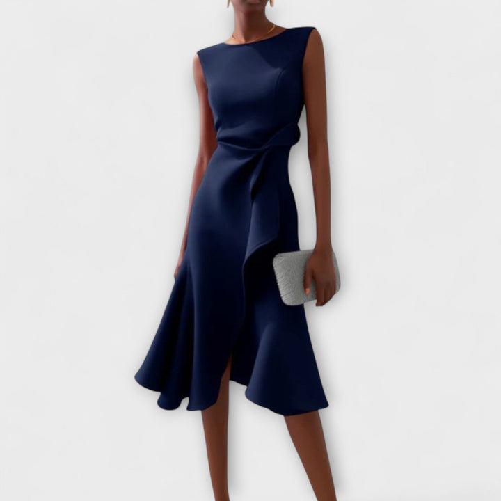 Amy's Wardrobe | Asymmetrical Draped Midi Dress