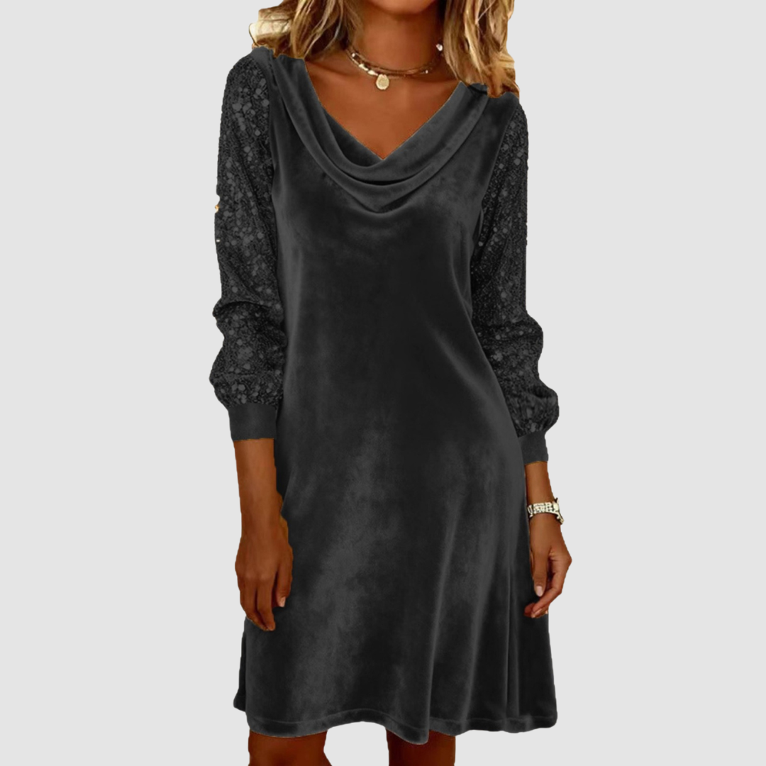 Jhanna | Elegant Three Quarter Sleeve Midi Dress