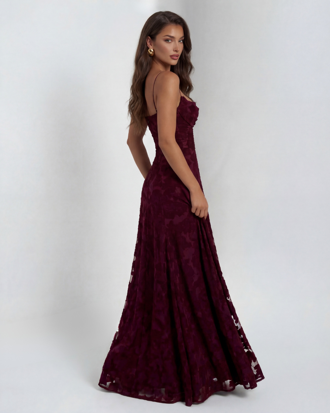 Trixie | Floral Print Three Quarter Sleeve Maxi Dress